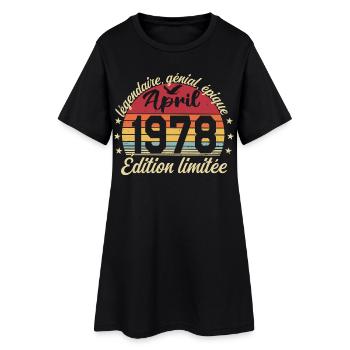 1978 avril Anniversaire avril 1978 - Robe T-shirt Femme - noir - Devant