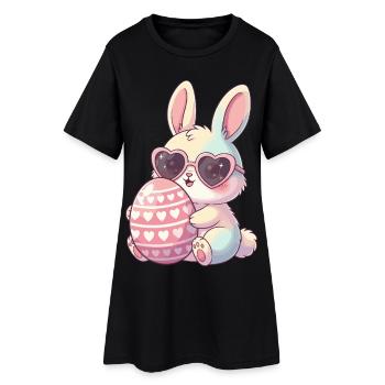 Herzblick Bunny Easter Egg - Women’s T-Shirt Dress - black - Front