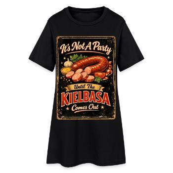 Retro Kielbasa Party – Saucisse polonaise vintage - Robe T-shirt Femme - noir - Devant