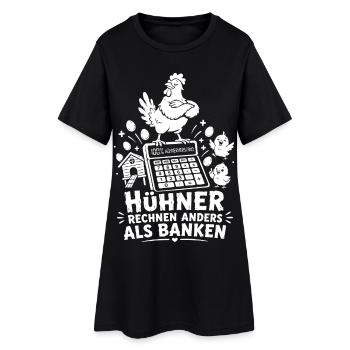 Hühner rechnen anders als Banken - Frauen T-Shirt-Kleid - Schwarz - Vorne