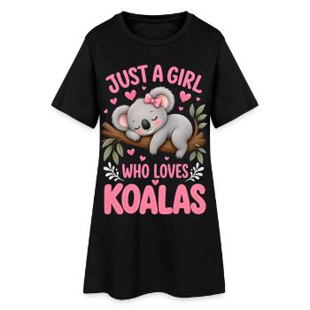Juste une fille qui aime les koalas - Robe T-shirt Femme - noir - Devant
