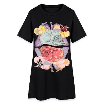 RÊVES DE CHATON - Robe T-shirt Femme - noir - Devant