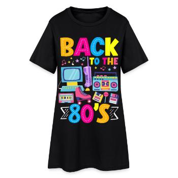 Retro Back to the 80s Vintage Design - Women’s T-Shirt Dress - black - Front