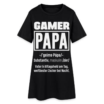 Gamer Papa Definition Lustiger Zocker Vater - Frauen T-Shirt-Kleid - Schwarz - Vorne