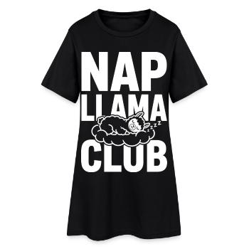 Nap Llama Club – Sleeping Llama - Robe T-shirt Femme - noir - Devant