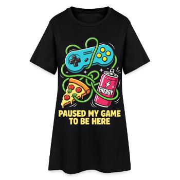 Ich habe mein Spiel für dich pausiert - Frauen T-Shirt-Kleid - Schwarz - Vorne