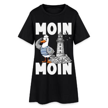 Moin Moin Norden - Maritimes Norddeutsch Design - Frauen T-Shirt-Kleid - Schwarz - Vorne