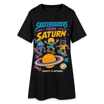 Skateurs de Saturne - Robe T-shirt Femme - noir - Devant