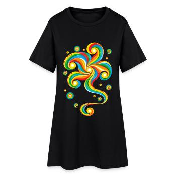 Nritya - Frauen T-Shirt-Kleid - Schwarz - Vorne
