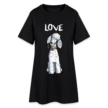 I Love Pudel - Frauen T-Shirt-Kleid - Schwarz - Vorne