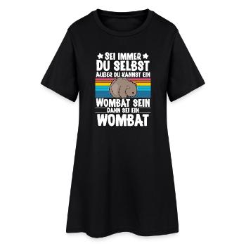 Wombat - Frauen T-Shirt-Kleid - Schwarz - Vorne