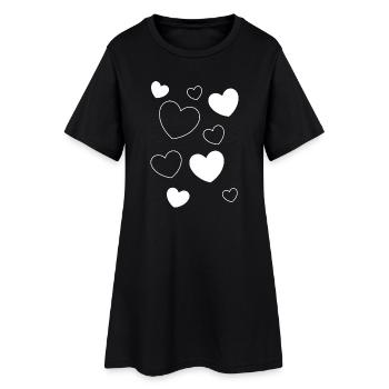 Saint-Valentin, Saint-Valentin, Saint-Valentin - Robe T-shirt Femme - noir - Devant