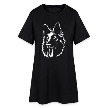 Tête de berger suisse « Black Edition » - Robe T-shirt Femme - noir - Devant