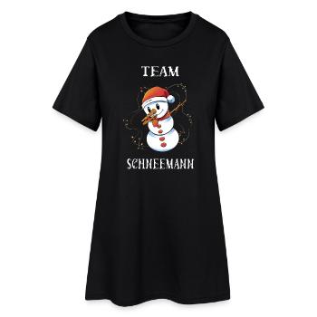 Team Schneemann - Frauen T-Shirt-Kleid - Schwarz - Vorne