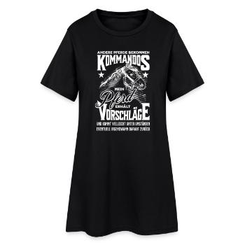 Pferdesprüche Reitersprüche Reitsport Pferd Pferde - Frauen T-Shirt-Kleid - Schwarz - Vorne