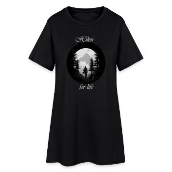 Randonneur à vie blanc - Robe T-shirt Femme - noir - Devant