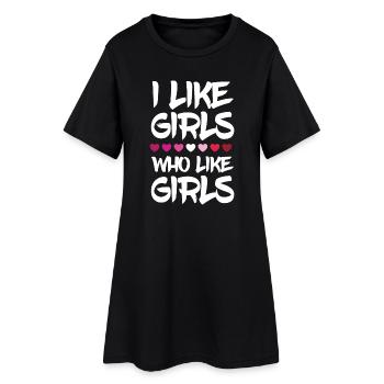 Mois de la fierté LGBTQ - J’aime les filles qui aiment les filles - Robe T-shirt Femme - noir - Devant