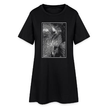 Eléphant blanc - Robe T-shirt Femme - noir - Devant