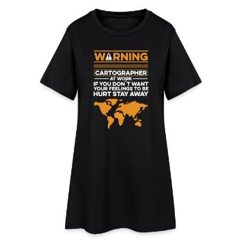 Conception cartographique - Robe T-shirt Femme - noir - Devant