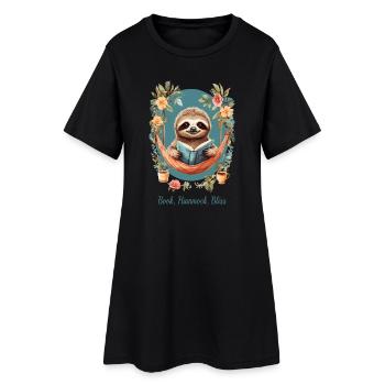Livre, Hamac, Félicité - Robe T-shirt Femme - noir - Devant