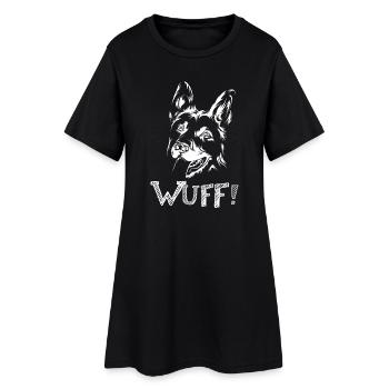 schäferhund wuff icon lustig Hunde Symbol Grafik - Frauen T-Shirt-Kleid - Schwarz - Vorne