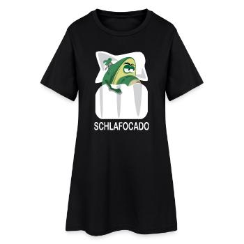 Schlafocado Avocat Chemise De Nuit Officiellement Drôle - Robe T-shirt Femme - noir - Devant