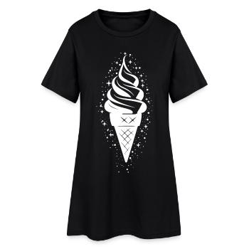 Croquis de cornet de crème glacée - Robe T-shirt Femme - noir - Devant