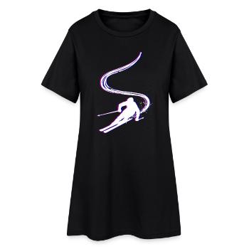 Plaisir sur les pistes Saut à ski Ski Sports d’hiver - Robe T-shirt Femme - noir - Devant