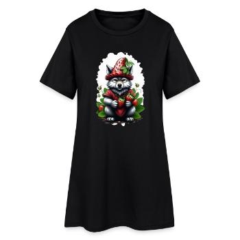 Loup Fraise 2 - Robe T-shirt Femme - noir - Devant