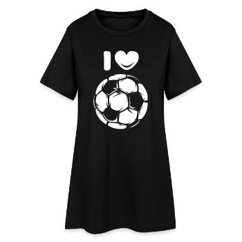 J’aime le ballon de football Icône du logo du symbole du cœur - Robe T-shirt Femme - noir - Devant