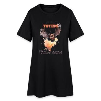 Mon animal totem c'est la chauve-souris - Robe T-shirt Femme - noir - Devant