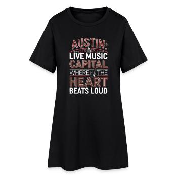 AUSTIN, CAPITALE DE LA MUSIQUE LIVE OÙ LE CŒUR BAT - Robe T-shirt Femme - noir - Devant