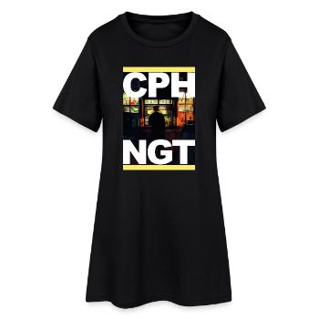 CPHNGT - Frauen T-Shirt-Kleid - Schwarz - Vorne