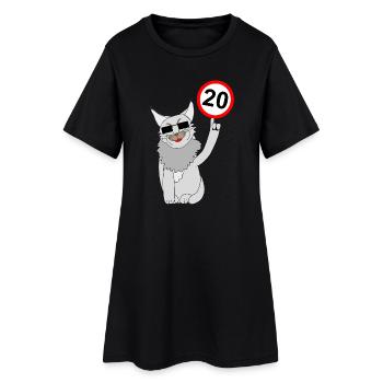 Geburtstag 20 - Frauen T-Shirt-Kleid - Schwarz - Vorne