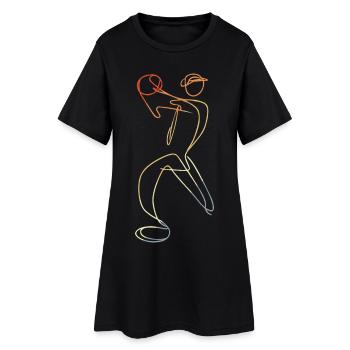 Cricket Bowler Vintage Look - Frauen T-Shirt-Kleid - Schwarz - Vorne