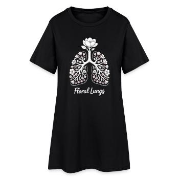 Floral Lungs - Women’s T-Shirt Dress - black - Front