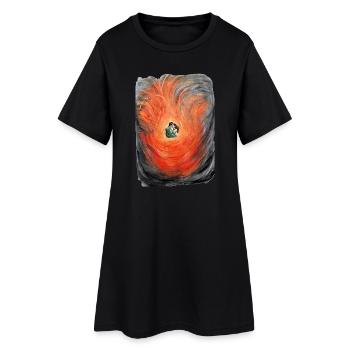 Romantic Fire Dance Artistic Lovers Couple Design - Women’s T-Shirt Dress - black - Front