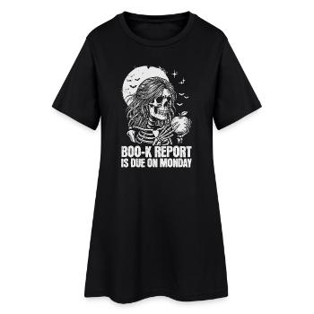 Funny Teacher Skeleton Halloween Classroom - Women’s T-Shirt Dress - black - Front