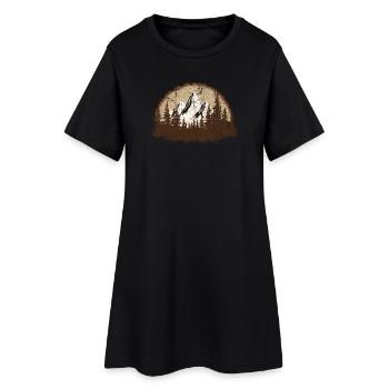 Scène majestueuse de forêt de montagne - Robe T-shirt Femme - noir - Devant