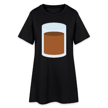 Verre à café - Robe T-shirt Femme - noir - Devant