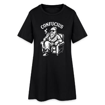 Konfuzius Lounge Bart Zigarre - Frauen T-Shirt-Kleid - Schwarz - Vorne