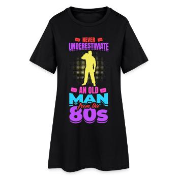 Grand-père des années 80 - Robe T-shirt Femme - noir - Devant