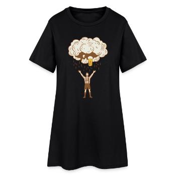 Birain Cheering Illustration Shopping Storm - Robe T-shirt Femme - noir - Devant