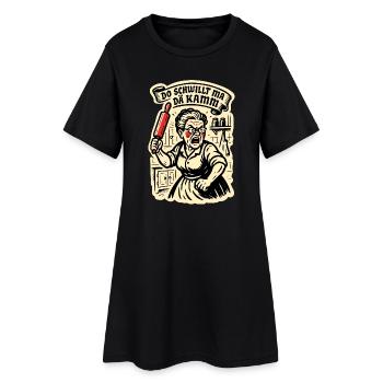 Do schwillt ma dä Kamm - Badische Sprüche - Frauen T-Shirt-Kleid - Schwarz - Vorne