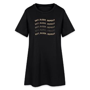Eat Sleep Repeat Pattern - Women’s T-Shirt Dress - black - Front
