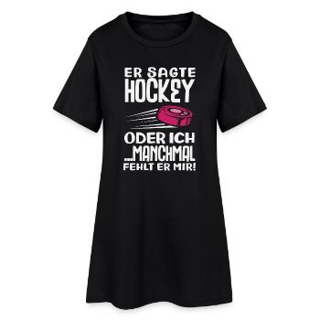 Cadeau drôle de joueur de hockey - Robe T-shirt Femme - noir - Devant