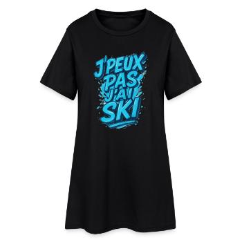 J'peux pas j'ai ski - Robe T-shirt Femme - noir - Devant