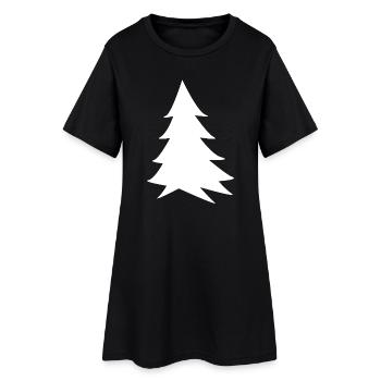 Sapin Blanc Minimaliste Silhouette - Robe T-shirt Femme - noir - Devant