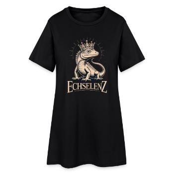 Lézard Lézard Drôle - Robe T-shirt Femme - noir - Devant
