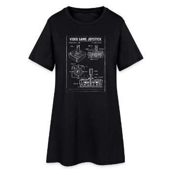 Retro-Joystick-Bauplan - Frauen T-Shirt-Kleid - Schwarz - Vorne